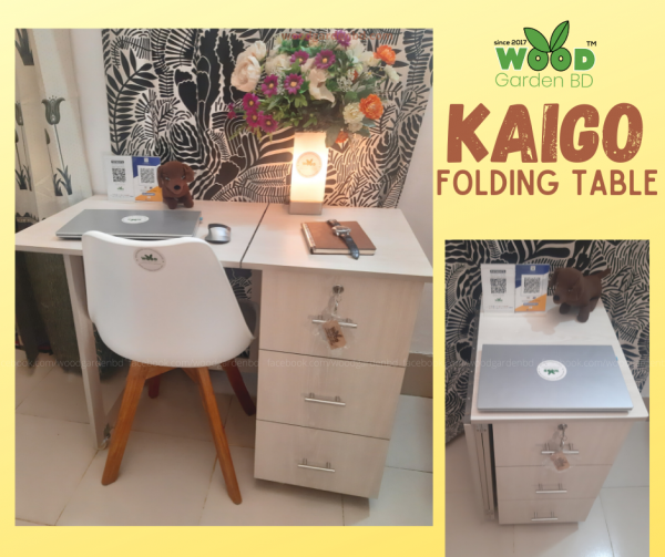 Kaigo Foldable Space-Saving Desk wood garden bd