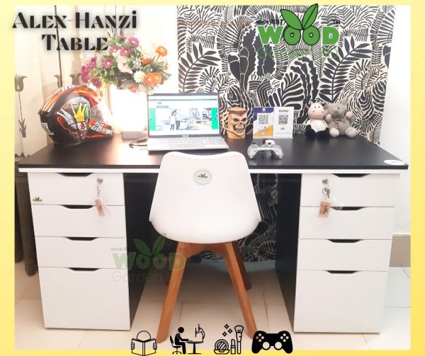 Alex-Hanzi Combo Chair and Table Gaming Reading Make-up desk by Wood Garden BD